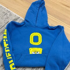 Blue Kids Hoodie with Yellow Graphic